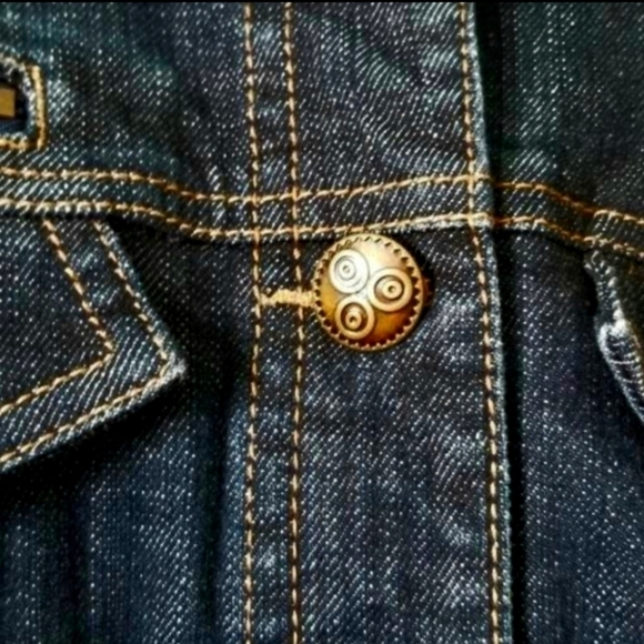 Handcrafted  Embroidered Denim Jacket Size L - Picture 6 of 9